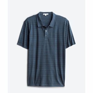 NWT Threads 4 Thought mens Navy striped polo, size medium